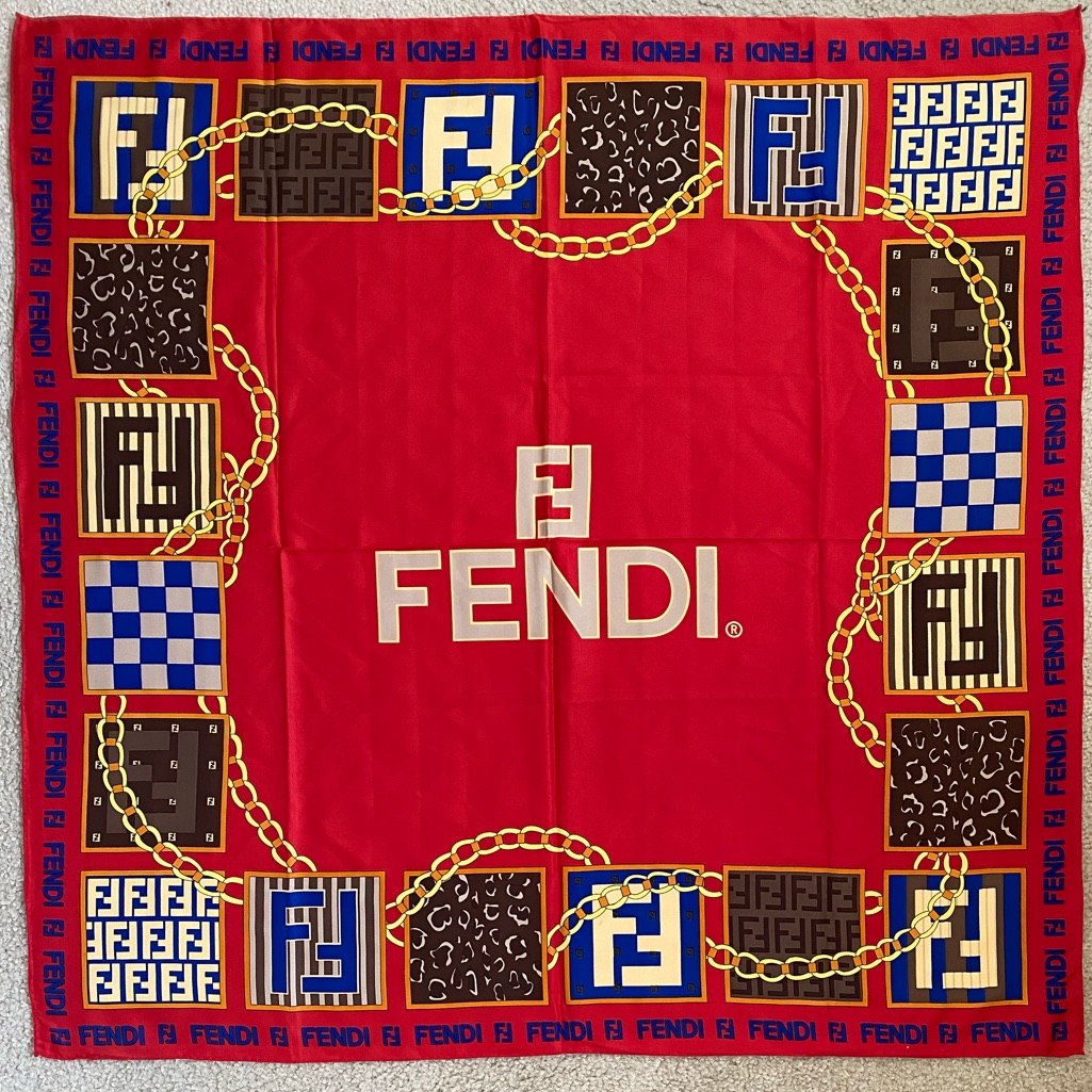 Fendi Beautiful Twill Silk Scarf